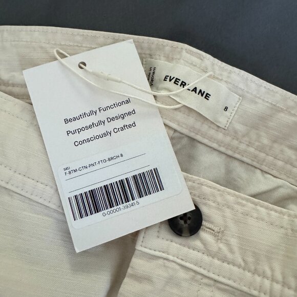 Everlane | NWT The Fatigue Barrel Pant in Birch/Bone Cream/White Size 8 - Picture 11 of 12